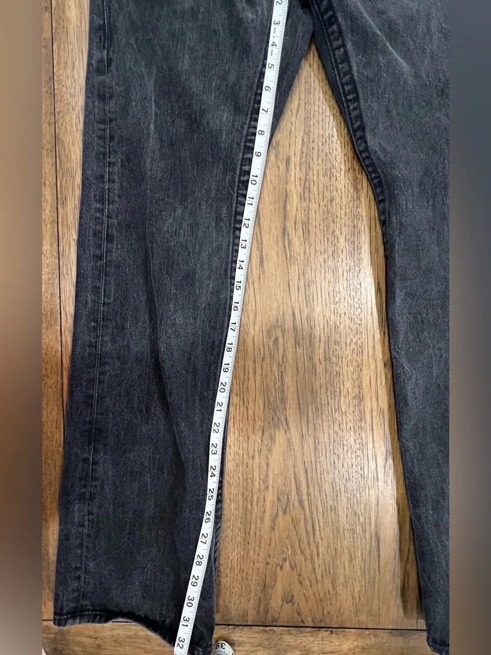 True Religion Men's Black Washed Straight Jeans